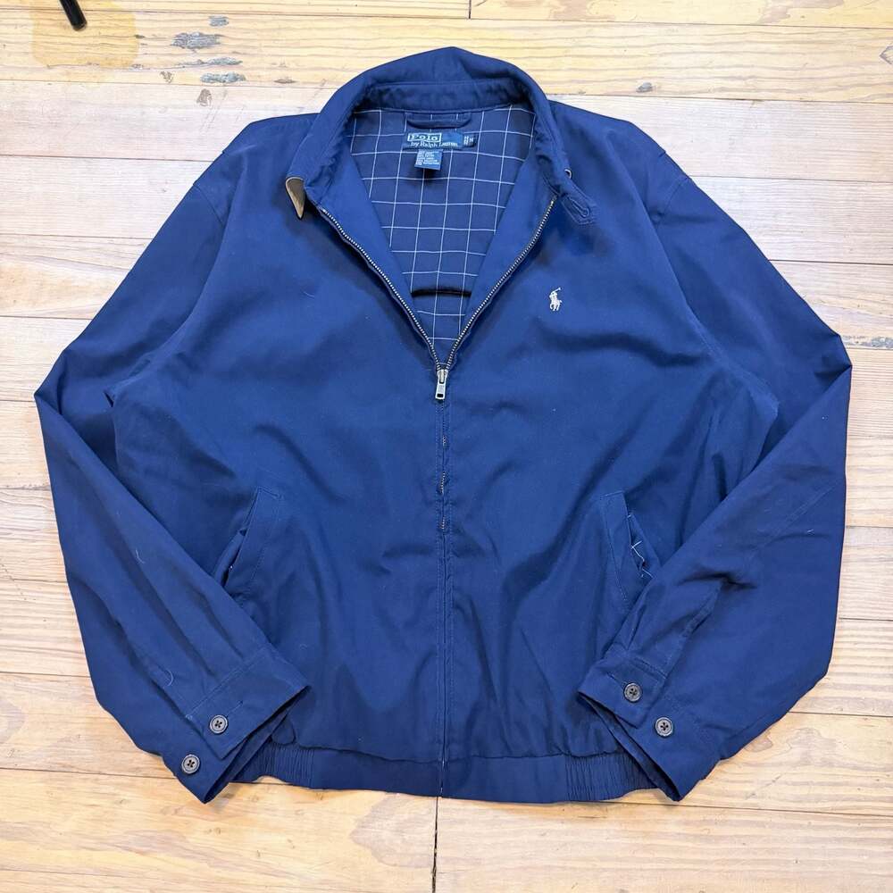 Vintage Polo Ralph Lauren Blue Harrington Windbreaker Jacket Size M